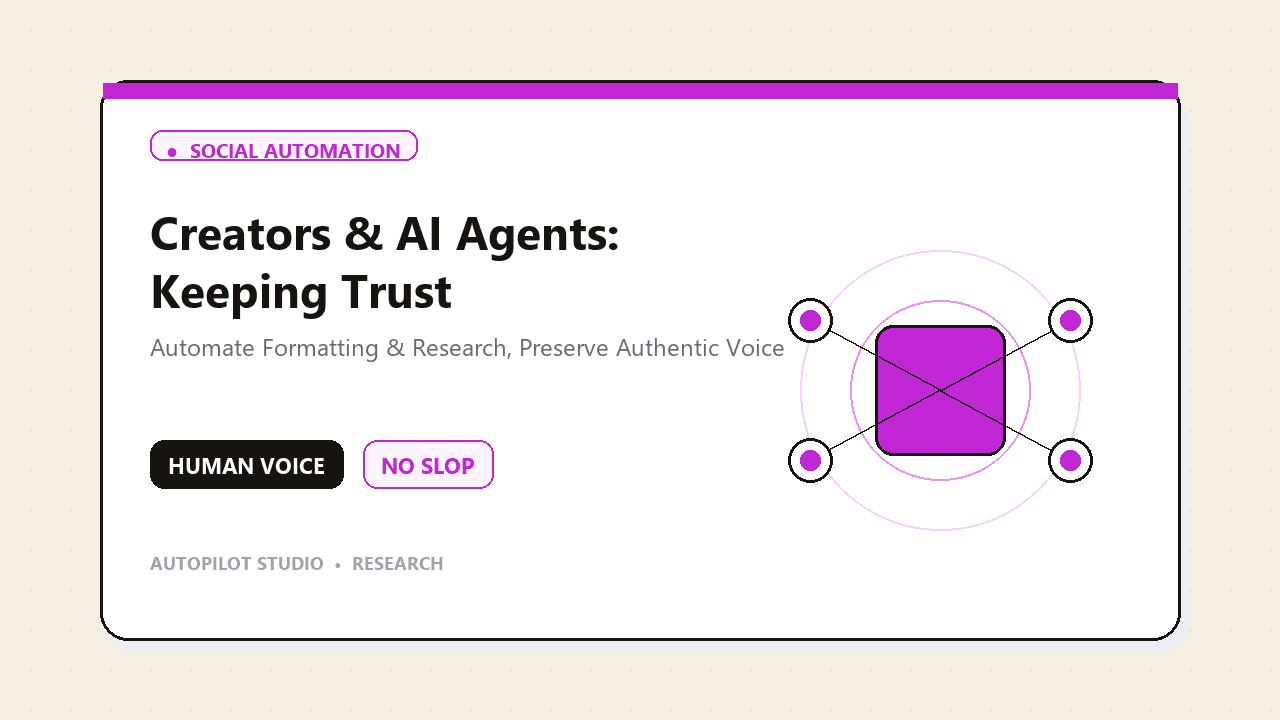 Illustration for Creators use AI agents to post. 3 rules before you risk your audience's trust